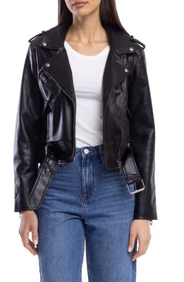 BLANKNYC Faux Leather Moto Jacket in Undercover