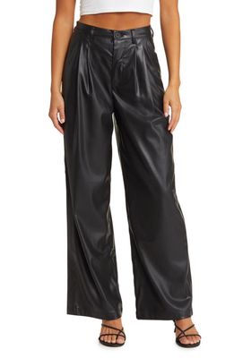 BLANKNYC Faux Leather Wide Leg Trousers in Night Party
