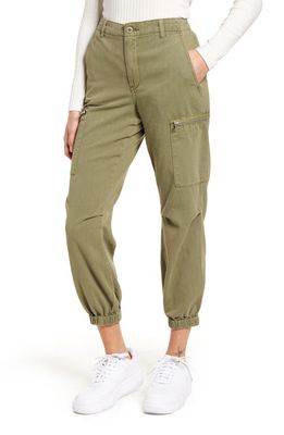 BLANKNYC High Waist Garment Dyed Twill Cargo Jogger Pants in Lost In Translation