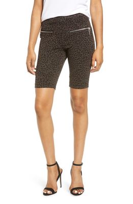 BLANKNYC Leopard Print Side Zip Ponte Bike Shorts