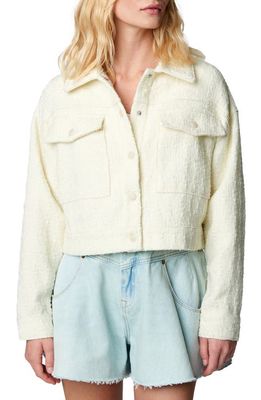 BLANKNYC Tweed Crop Jacket in Vanilla Creme
