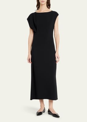 Blathine Cap-Sleeve Midi Dress