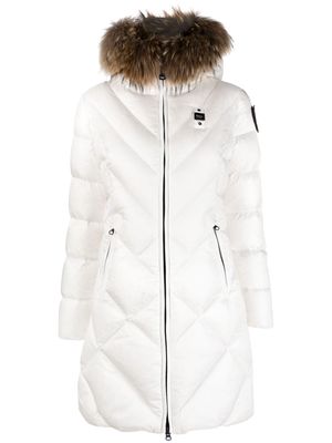 Blauer fur-trimmed hood padded coat - White