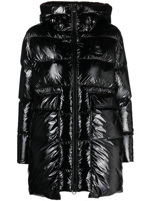 Blauer high-shine hooded padded jacket - Black