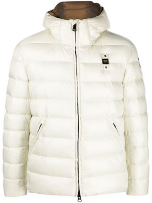 Blauer hooded quilted puffer jacket - White
