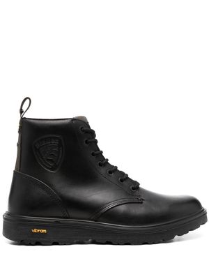Blauer lace-up leather sneakers - Black