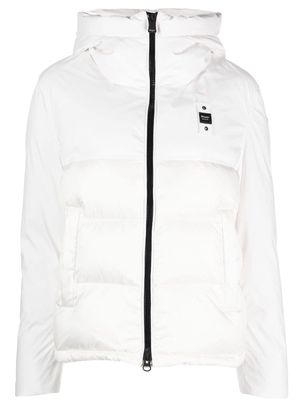 Blauer logo-appliqué puffer jacket - White