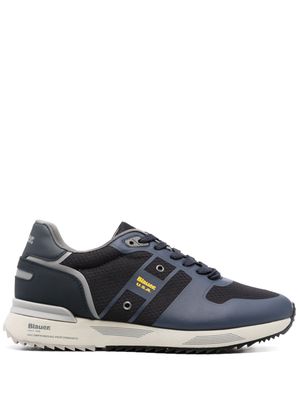 Blauer logo-patch lace-up sneakers - Blue