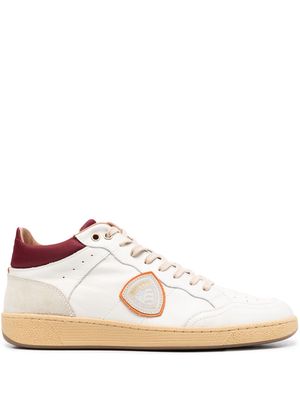 Blauer logo-patch lace-up sneakers - White