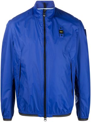 Blauer logo-patch zip-fastening jacket - Blue