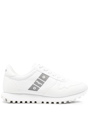 Blauer logo print lace-up sneakers - White