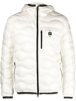 Blauer zip-up hooded down jacket - White