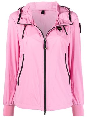 Blauer zip-up logo hooded jacket - Pink