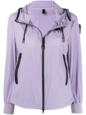 Blauer zip-up logo hooded jacket - Purple