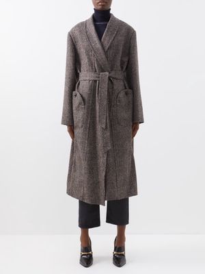 Blazé Milano - Better Place Alpaca-blend Tweed Wrap Coat - Womens - Grey