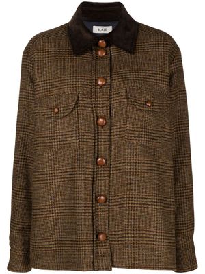 Blazé Milano check-pattern button-up shirt jacket - Brown