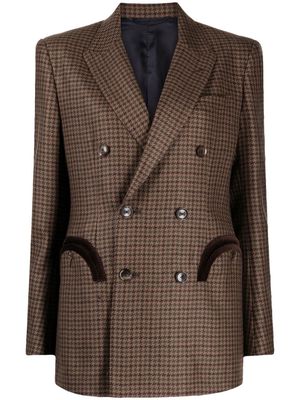 Blazé Milano check-pattern peak-lapels blazer - Brown