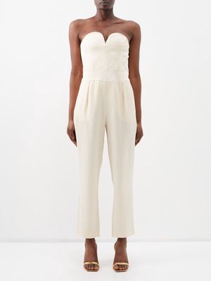 Blazé Milano - Clyde Strapless Satin Jumpsuit - Womens - Ivory