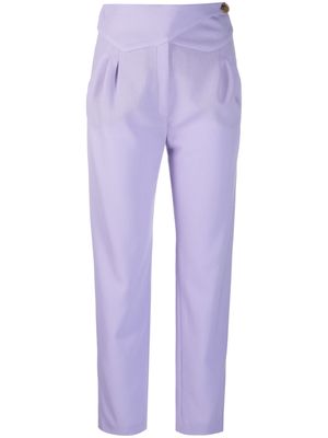 Blazé Milano cropped straight-leg wool trousers - Purple