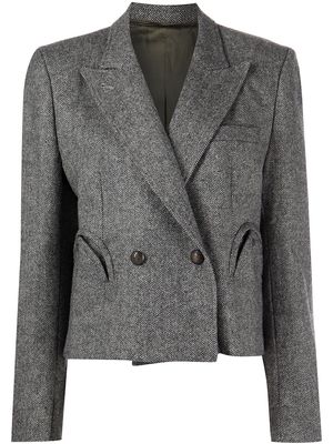 Blazé Milano curved-pocket cropped blazer - GREY