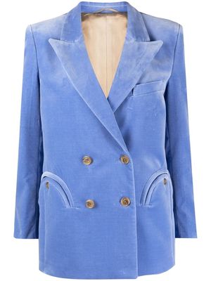 Blazé Milano double-breasted velvet blazer - Blue
