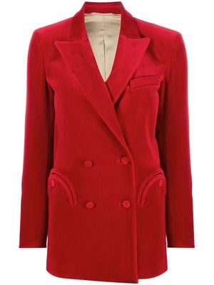 Blazé Milano Everyday double-breasted velvet blazer - Red