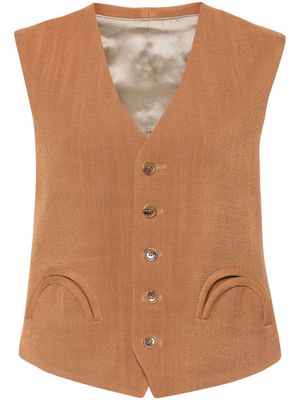 Blazé Milano Feral slub woven waistcoat - Brown