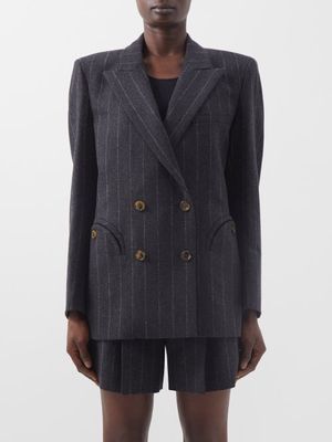 Blazé Milano - Ferien Striped Wool-blend Blazer - Womens - Grey Stripe