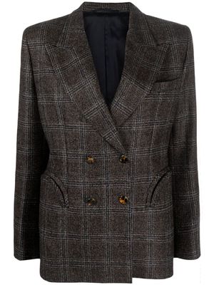 Blazé Milano Heart plaid-check wool blend blazer - Grey