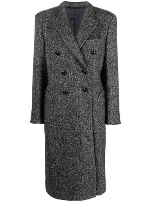 Blazé Milano herringbone-pattern wool-blend coat - Black