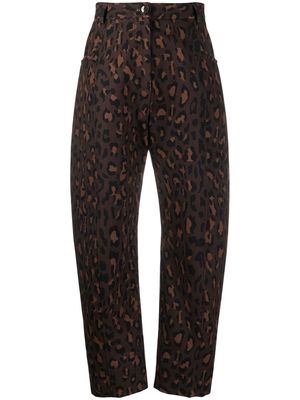 Blazé Milano high-waist tapered-leg trousers - Brown