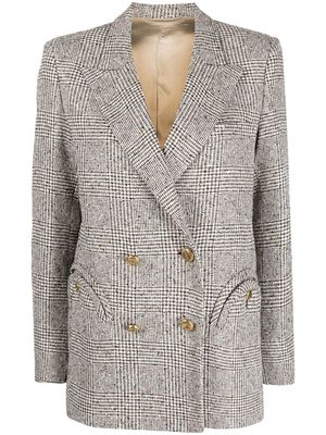 Blazé Milano plaid-pattern double-breasted blazer - Brown
