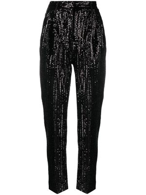 Blazé Milano sequin-embellished tapered trousers - Black