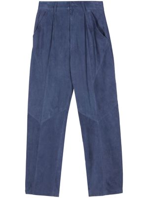 Blazé Milano suede tapered-leg trousers - Blue