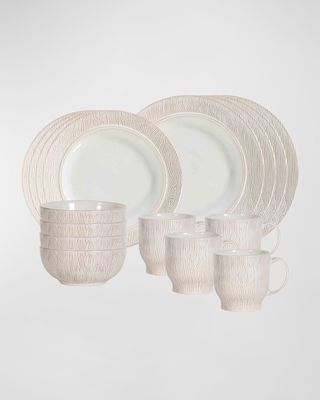 Blenheim Oak Whitewash 16-Piece Dinnerware Set