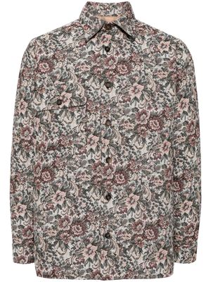 Bless floral-print shirt jacket - Neutrals