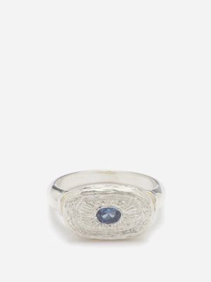 Bleue Burnham - Connect By Roots Sapphire And Sterling Silver Ring - Mens - Silver
