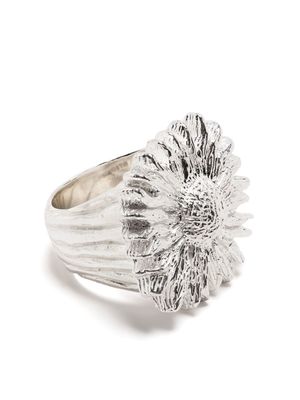 Bleue Burnham engraved flower silver ring