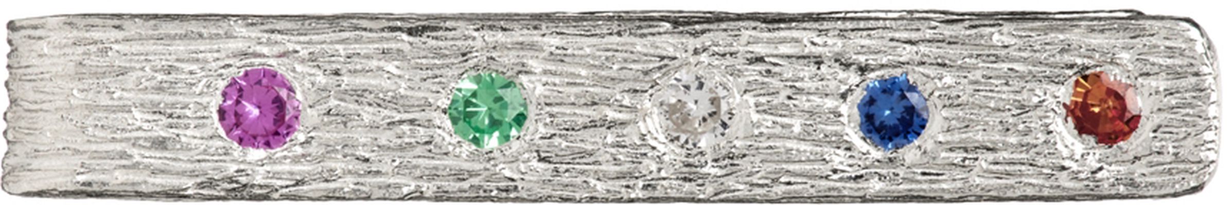 Bleue Burnham SSENSE Exclusive Silver & Multicolor Gemstone Money Clip Tie Bar