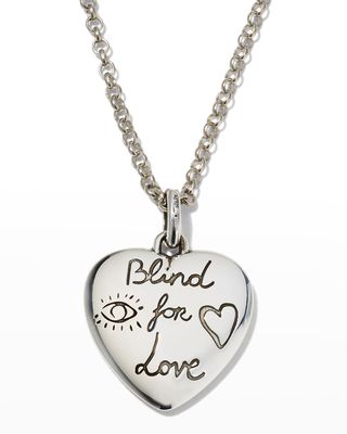 Blind for Love Sterling Silver Heart Necklace