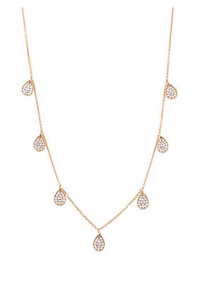 Bliss 18K Rose Gold & Diamond Teardrop Necklace