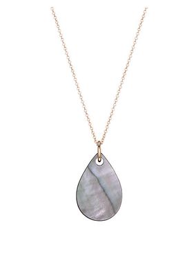 Bliss 18K Rose Gold & Mother-Of-Pearl Mini Teardrop Pendant Necklace