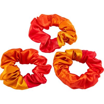 BLISSY 3-Pack Silk Scrunchies in Orange Ombre 