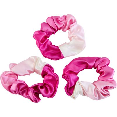 BLISSY 3-Pack Silk Scrunchies in Pink Ombre 