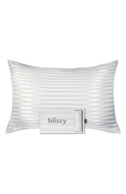 BLISSY Mulberry Silk Pillowcase in White Stripe 