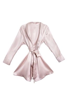 BLISSY Mulberry Silk Robe in Pink