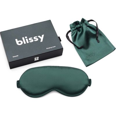 BLISSY Silk Sleep Mask in Emerald 