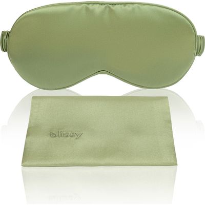 BLISSY Silk Sleep Mask in Olive 