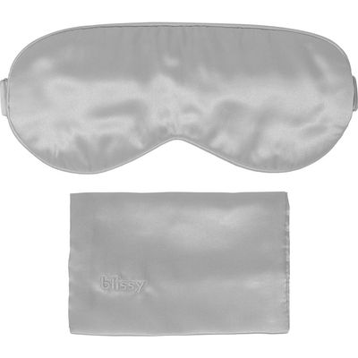 BLISSY Silk Sleep Mask in Silver 