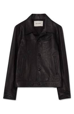 BLK DNM Leather Jacket in Black Croco 